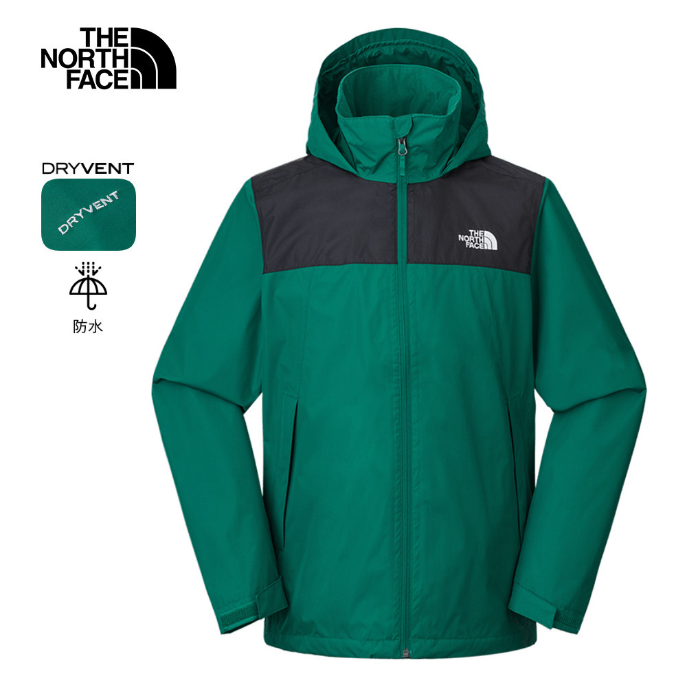The North Face北面男款綠色DRYVENT防水衝鋒衣｜88FRS9W－疾速運動商城