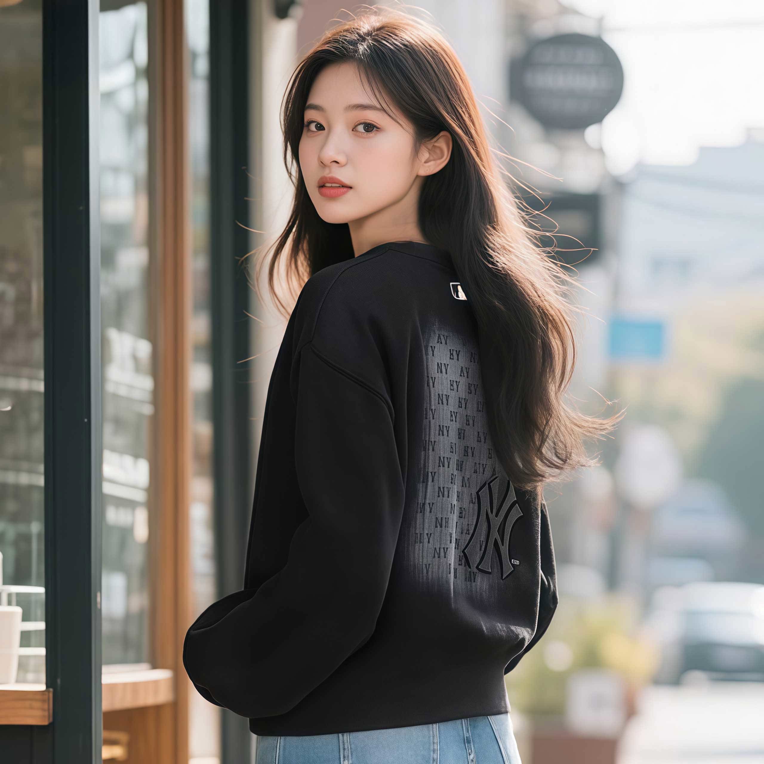 MLB Korea MLB 背後大Logo設計 長袖大學T Monogram系列 紐約洋基隊 (3AMTM0