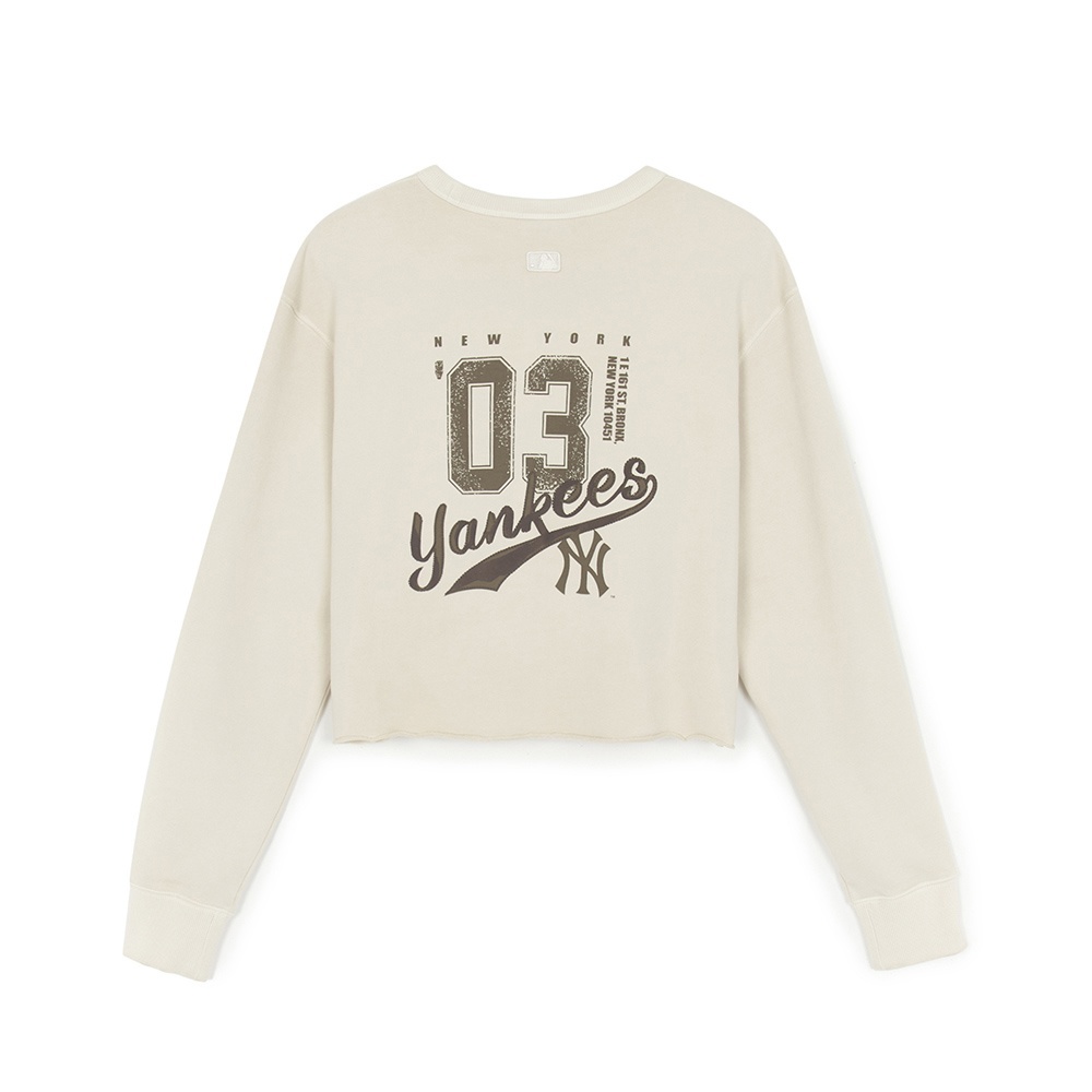 MLB 女版背後大Logo 長袖大學T Varsity系列 紐約洋基隊 (3FMTV0854-50CRS)