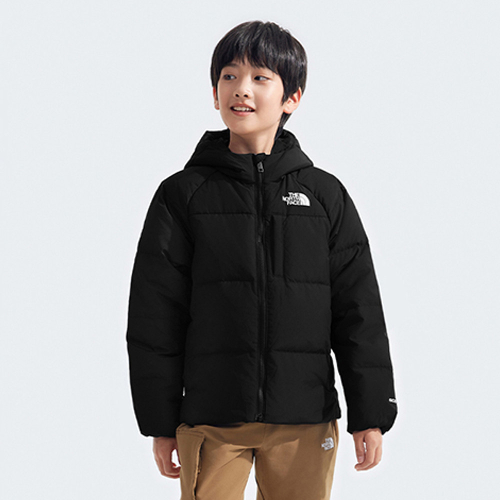 The North Face北面兒童黑色DWR防潑水羽絨外套｜88TXJK3