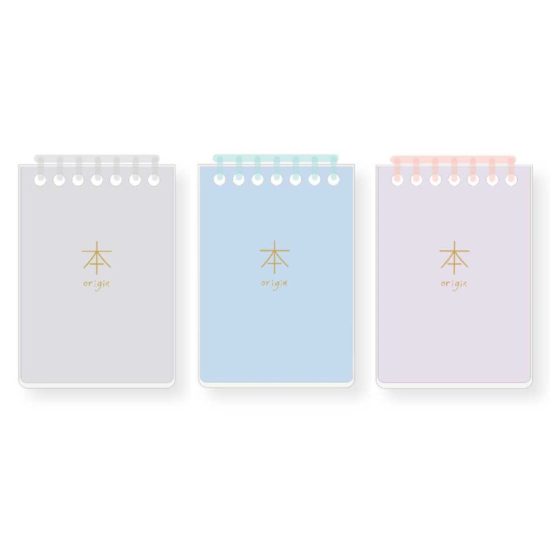 本系列 7孔夾活頁上翻橫罫筆記本 100K-灰/藍/紫