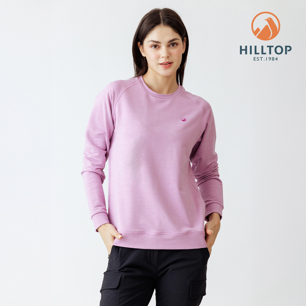 【Hilltop山頂鳥】POLYGIENE抗菌吸濕快乾麻花布底彈性上衣 女款 粉紅 | PH51XFN2ECJ0