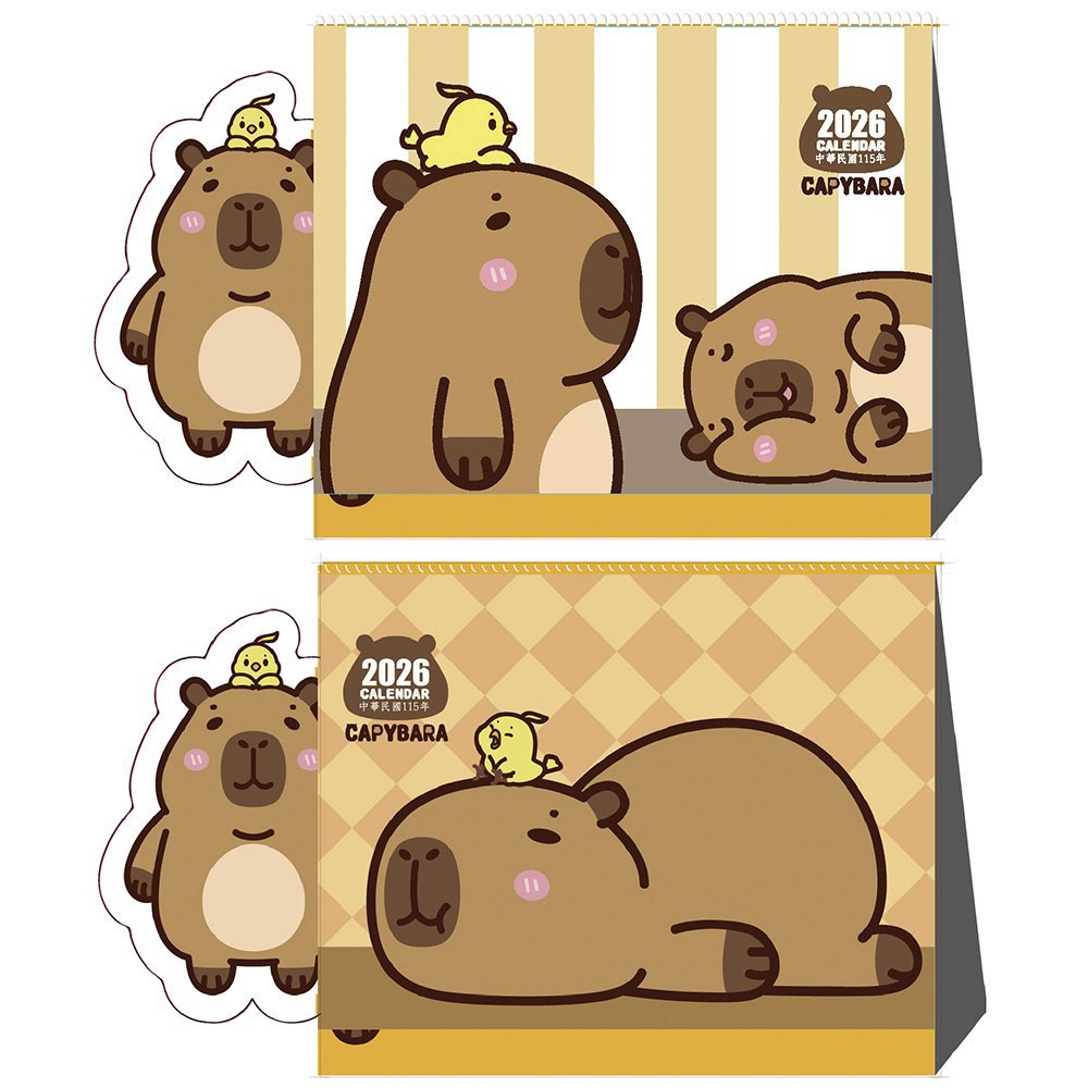 水豚寶 2026年 造型桌曆 36K(隨機出貨)