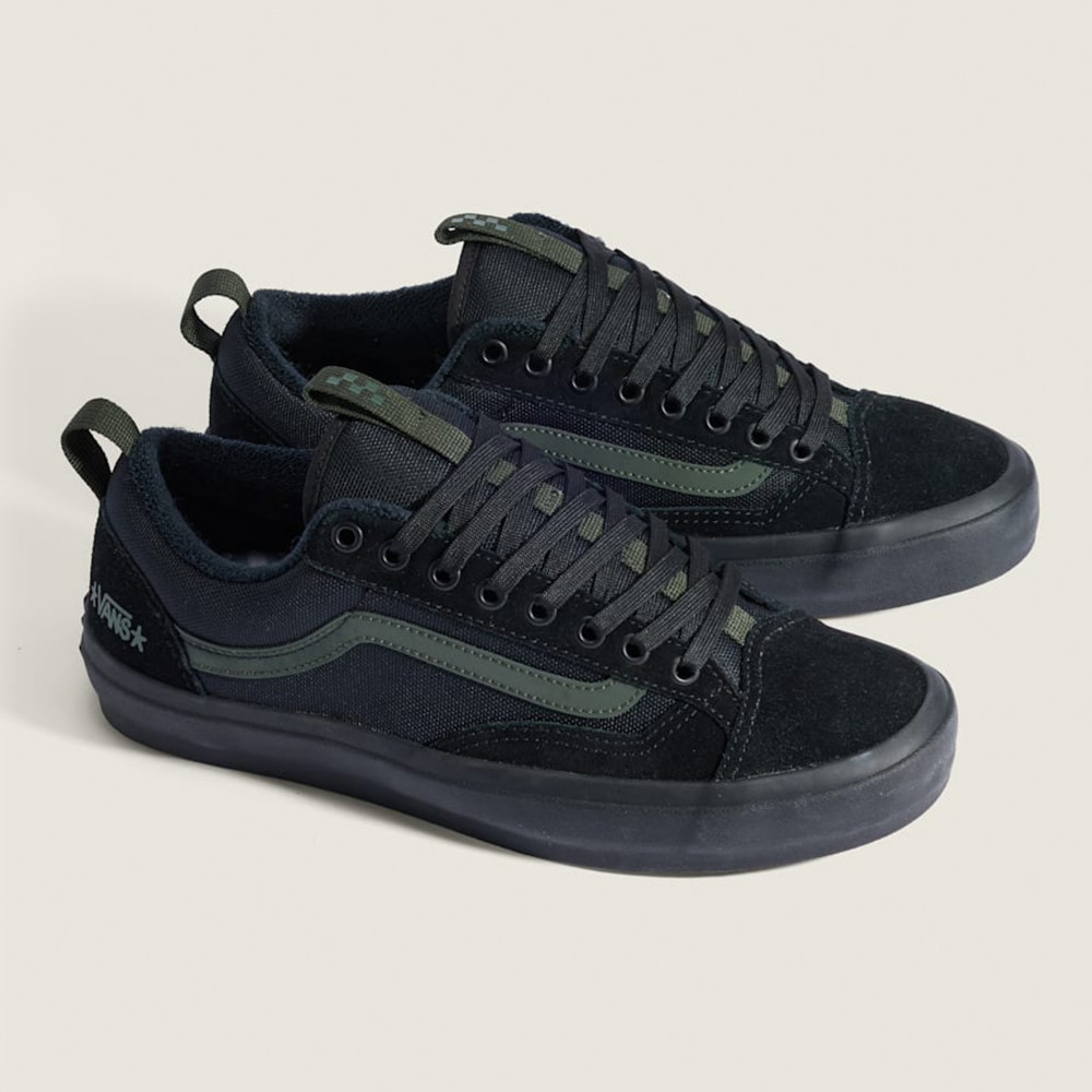 Skate Old Skool 36+ 黑色/綠色專業滑板鞋