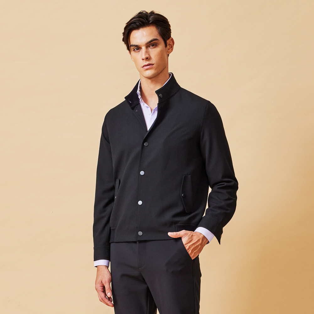 黑色四面彈夾克-825211112041