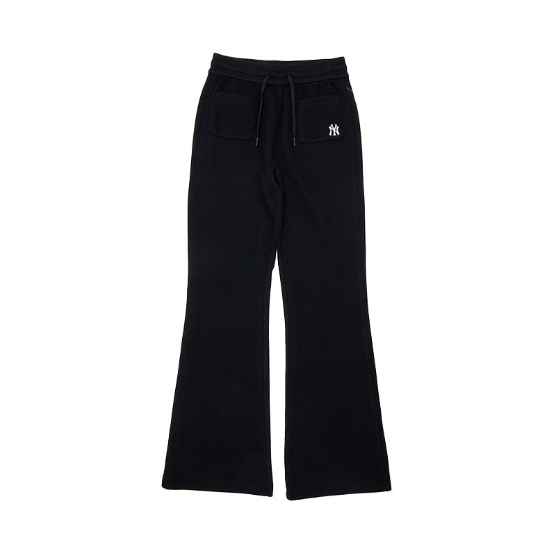 MLB 女版 小LOGO刷毛喇叭褲 休閒長褲 紐約洋基隊 (3FPTB1256-50BKS)