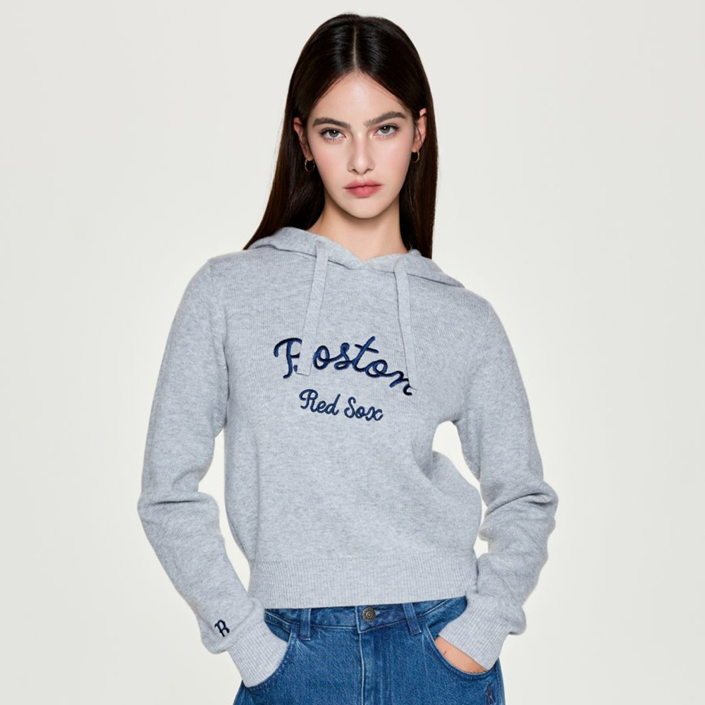 MLB Korea MLB 女版針織連帽上衣 帽T Varsity系列 波士頓紅襪隊 (3FKPV0454