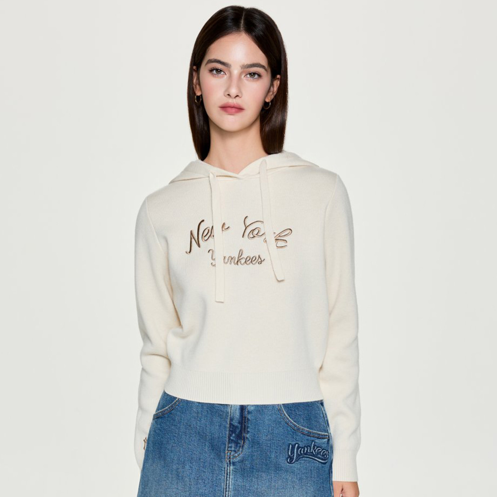 MLB 女版針織連帽上衣 帽T Varsity系列 紐約洋基隊 (3FKPV0454-50CRS)