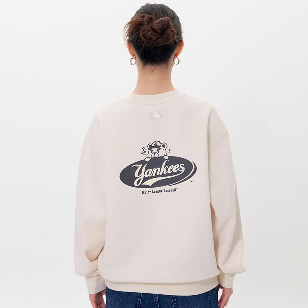 MLB 長袖刷毛大學T Mega Bear系列 紐約洋基隊 (3AMTE0256-50CRS)