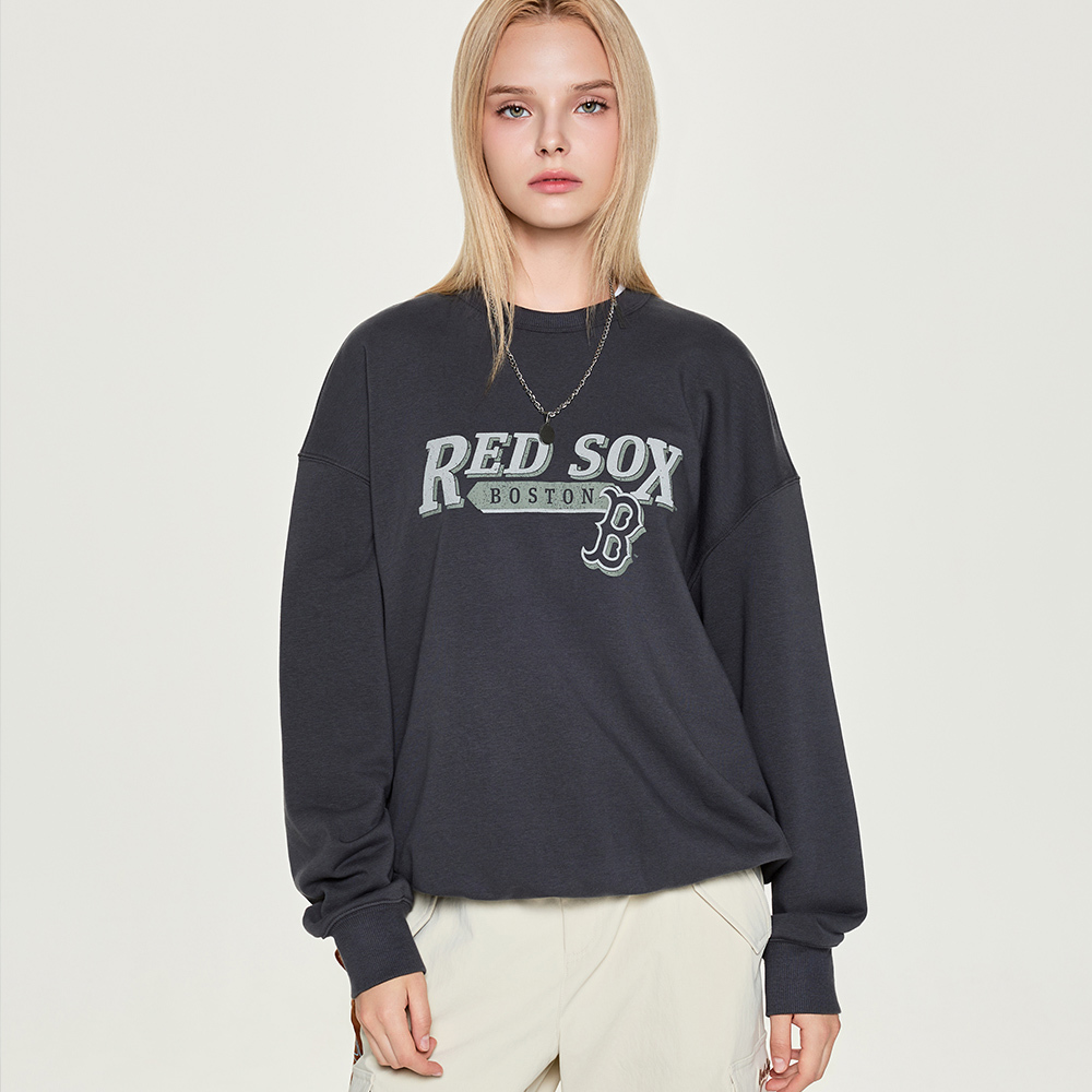 MLB 大Logo長袖大學T 波士頓紅襪隊 (3AMTV0554-43CGS)