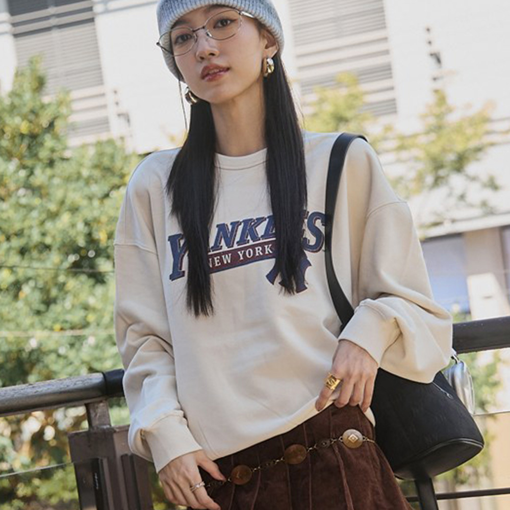 MLB 大Logo長袖大學T 紐約洋基隊 (3AMTV0554-50CRS)