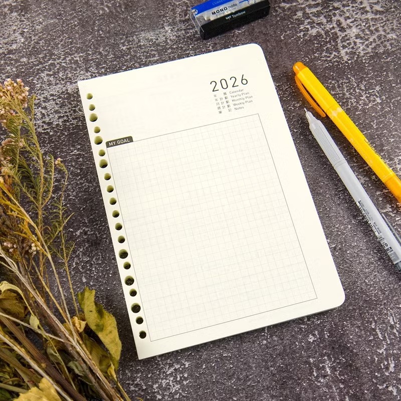 綠的事務conifer 2026年 25K方格週誌內頁(20孔/6孔通用)