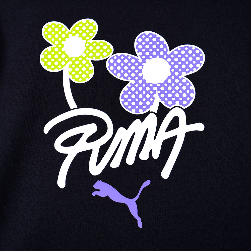 PUMA BT系列Logo花朵跳豹短袖T恤 女性