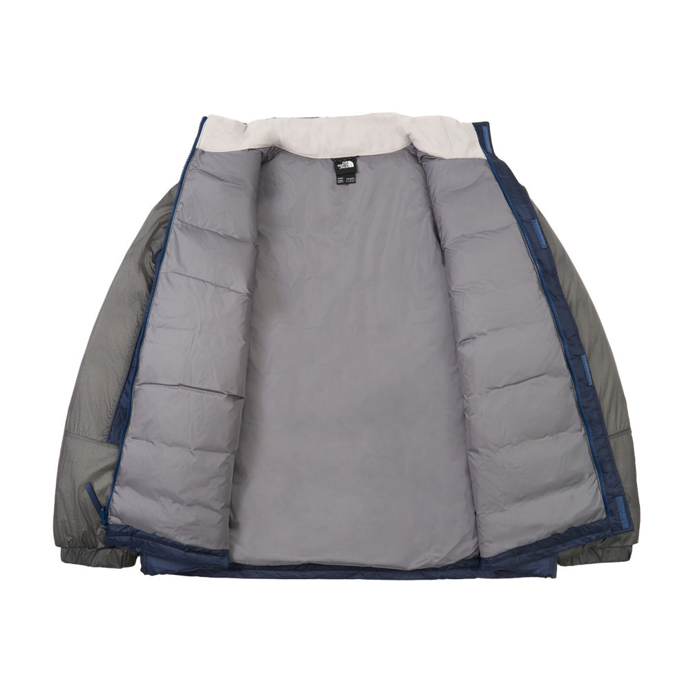 UE男女款灰藍拼接DWR防潑水羽絨外套｜8E6JEIV