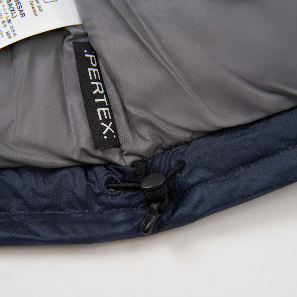 UE男女款灰藍拼接DWR防潑水羽絨外套｜8E6JEIV