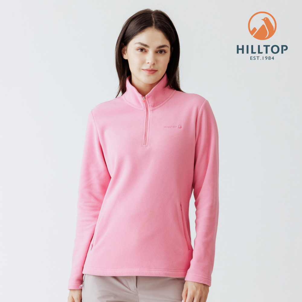 【Hilltop山頂鳥】POLARTEC保暖半開襟刷毛上衣 女款 粉紅 | PH51XFN1ECF0
