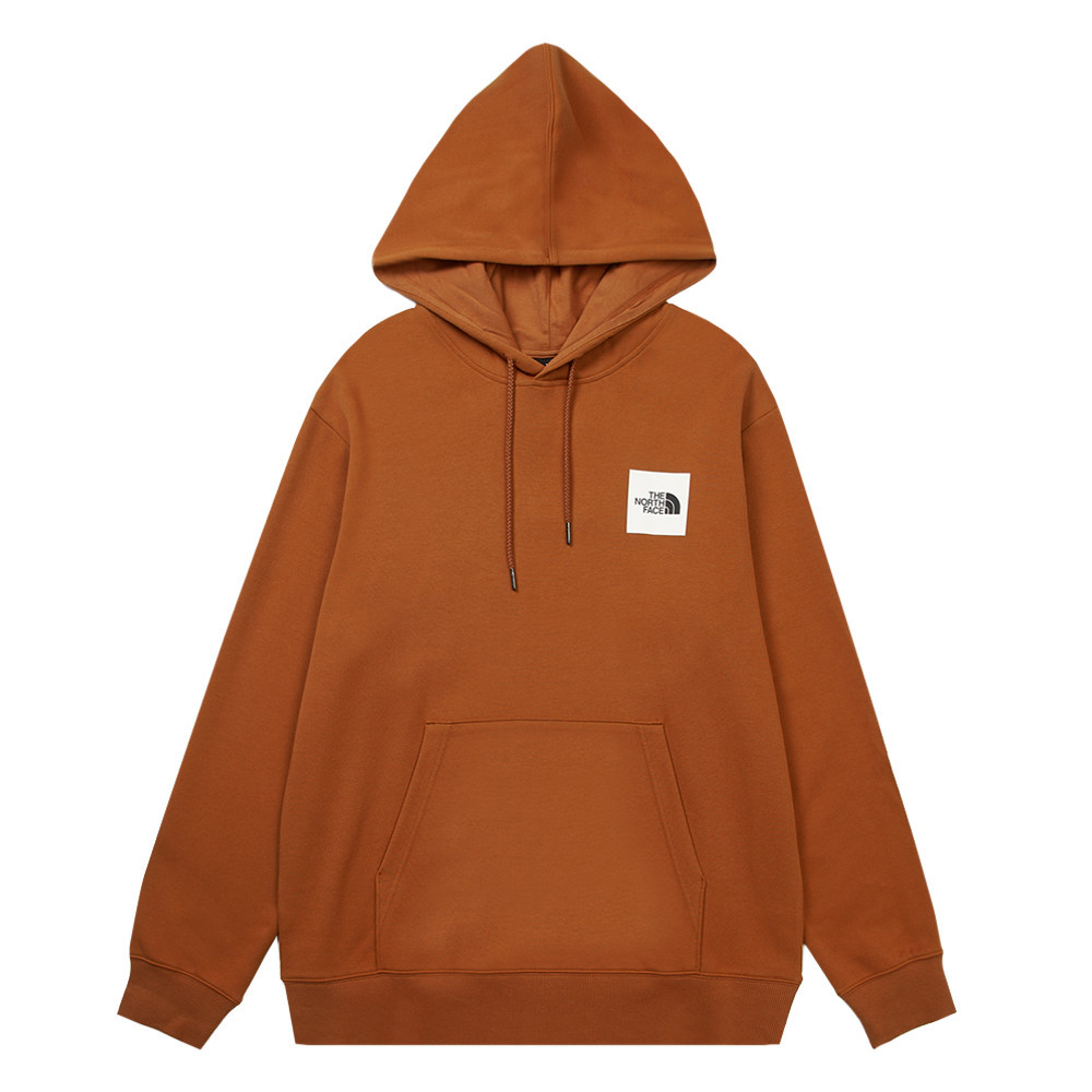 The North Face北面男款橘色大尺寸印花長袖帽T｜8F0QBOE