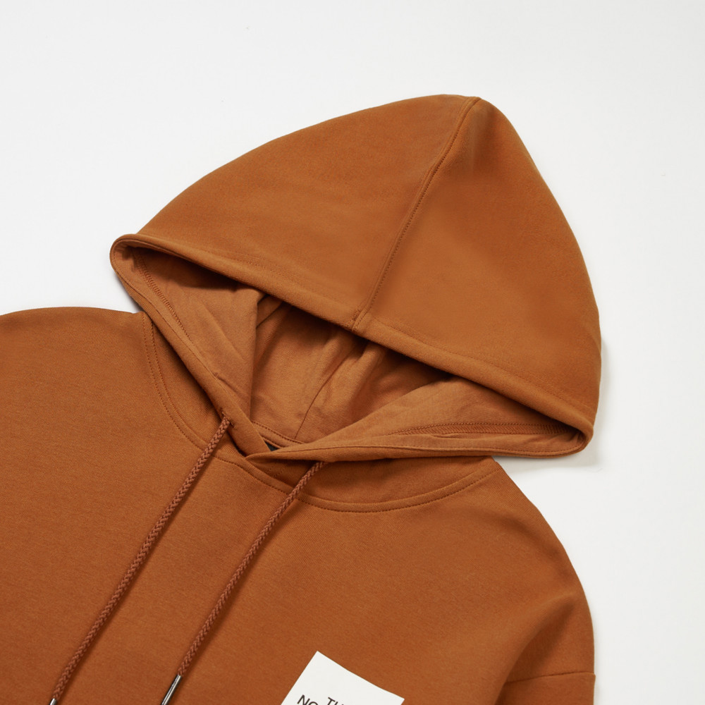 The North Face北面男款橘色大尺寸印花長袖帽T｜8F0QBOE