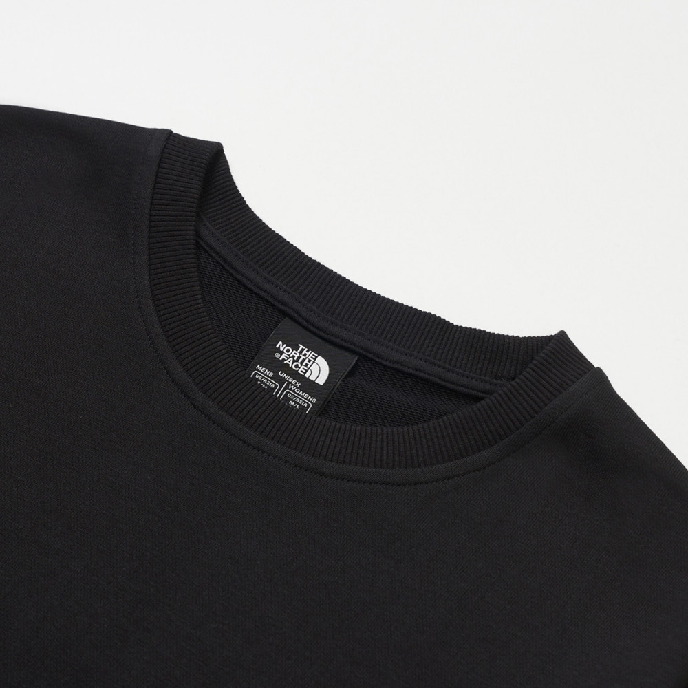 The North Face北面男女款黑色品牌LOGO印花長袖大學T｜8F0TJK3