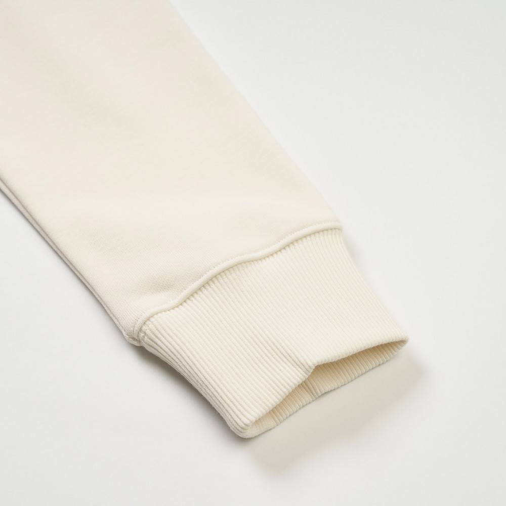 The North Face北面男女款米白色品牌LOGO印花長袖大學T｜8F0TQLI