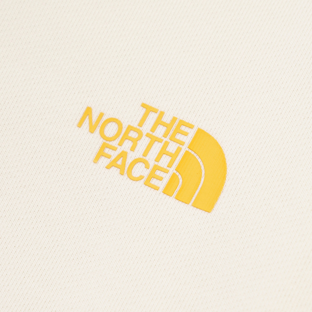 The North Face北面男女款米白色品牌LOGO印花長袖大學T｜8F0TQLI