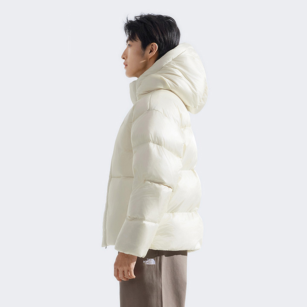 The North Face北面男女款米白色DWR防潑水羽絨外套｜8DQBQLI