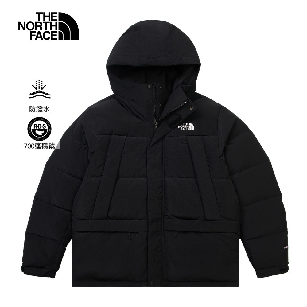 The North Face北面男款黑色DWR防潑水羽絨外套｜8DUJJK3
