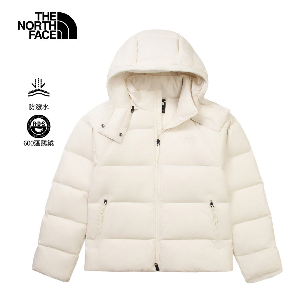 The North Face北面女款米白色DWR防潑水羽絨外套｜8ENCQLI
