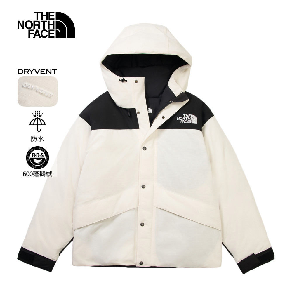 The North Face北面男款米白色DRYVENT防水羽絨外套｜8FGHROU