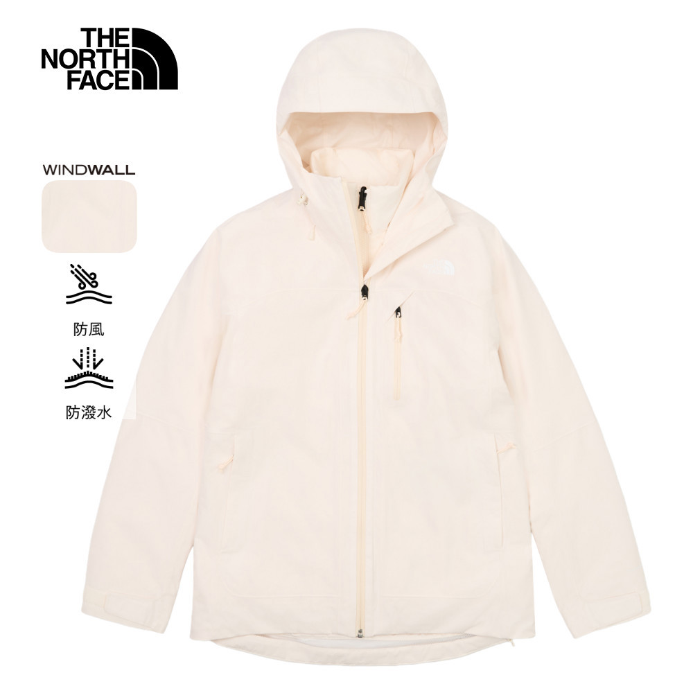 The North Face北面女款米白色DRYVENT防水三合一外套｜8ED1QLI－疾風旗艦店