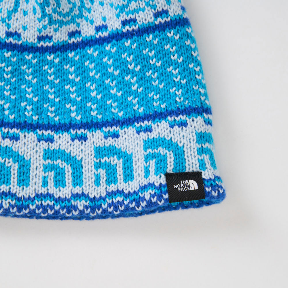 The North Face北面兒童藍色毛帽｜8CGTHGO