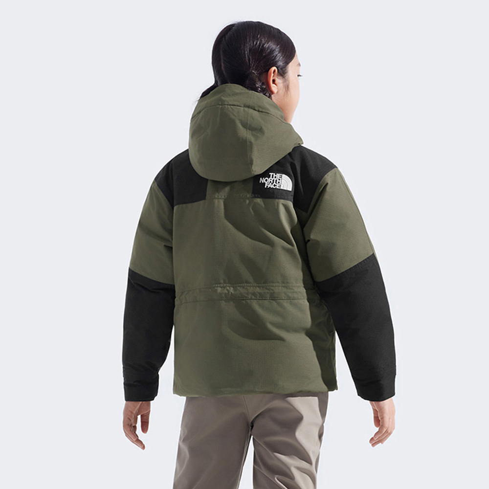 The North Face北面兒童灰褐色DRYVENT Mono防水羽絨外套｜8EJR21L