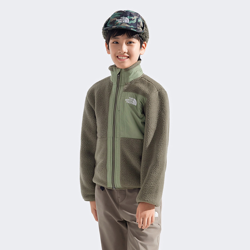 The North Face北面兒童綠色抓絨外套｜8AZGC8I