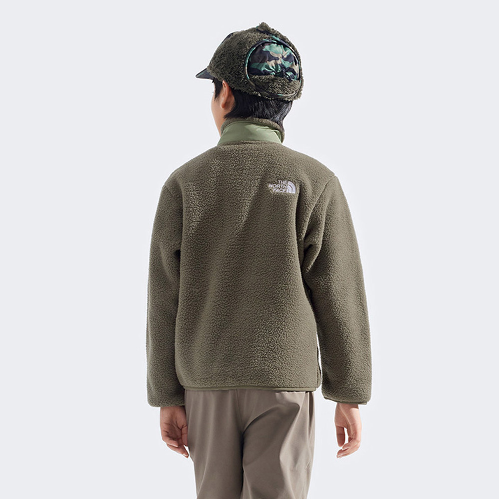 The North Face北面兒童綠色抓絨外套｜8AZGC8I