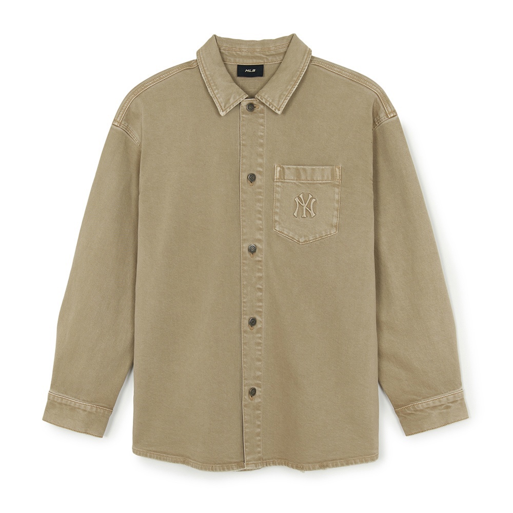 MLB Korea MLB 牛仔丹寧長袖襯衫 Varsity系列 紐約洋基隊 (3ADRV0254-50BGS