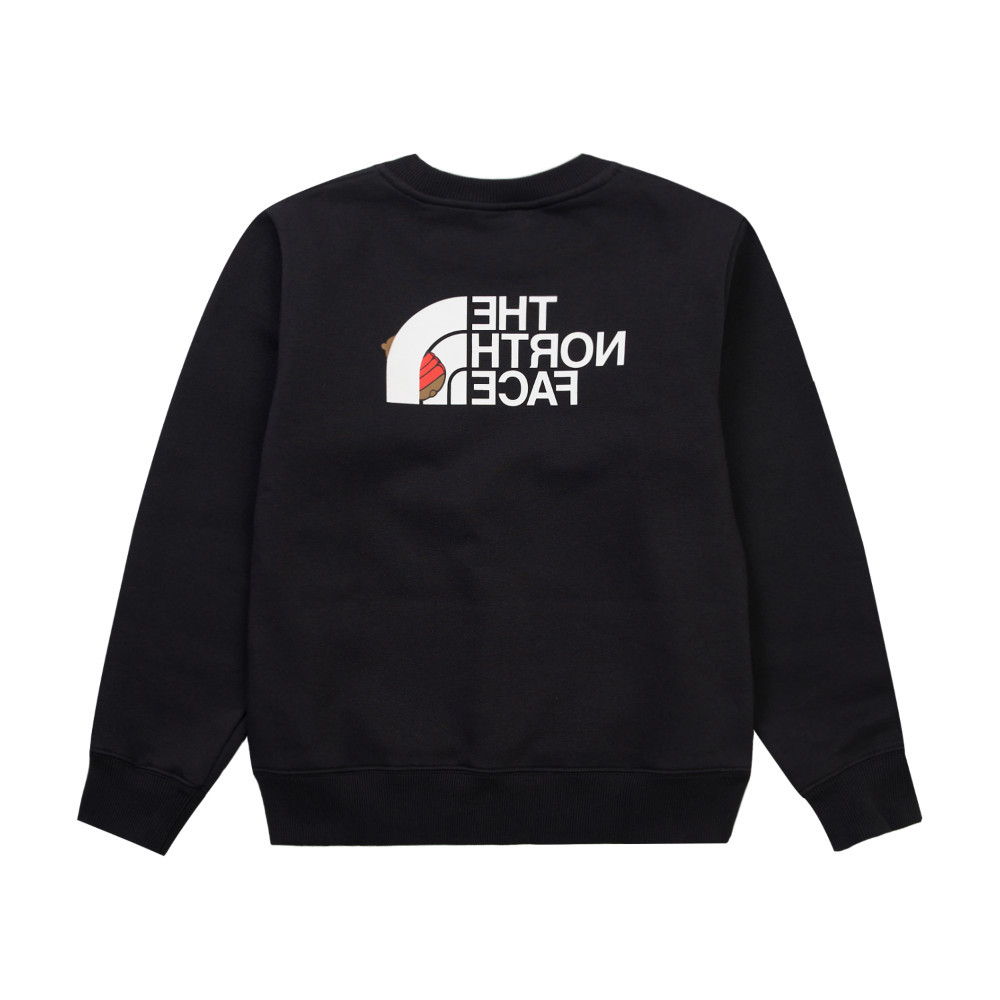 The North Face北面兒童黑色大尺寸印花長袖大學T｜8F15JK3