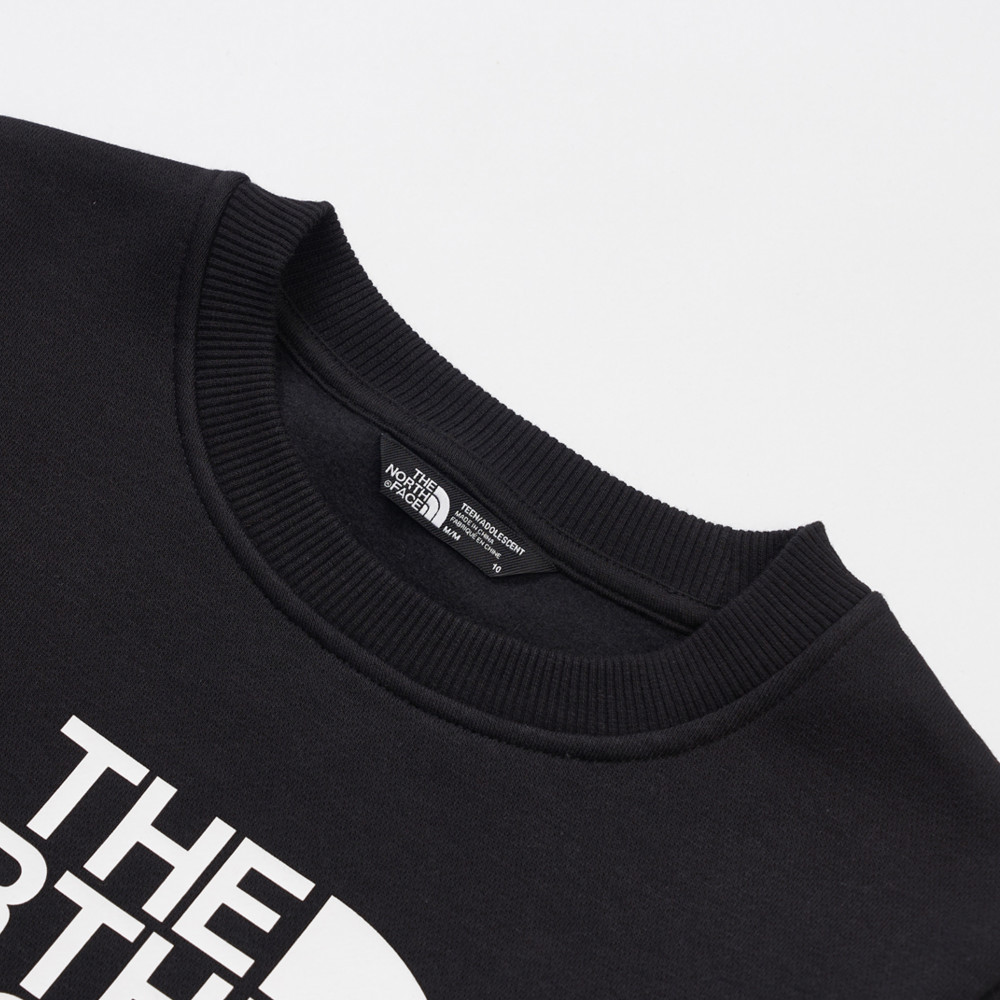 The North Face北面兒童黑色大尺寸印花長袖大學T｜8F15JK3