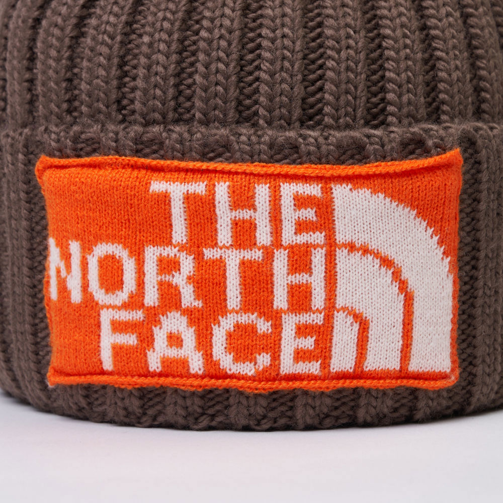 The North Face北面男女款棕色品牌LOGO毛帽｜7WJO88O