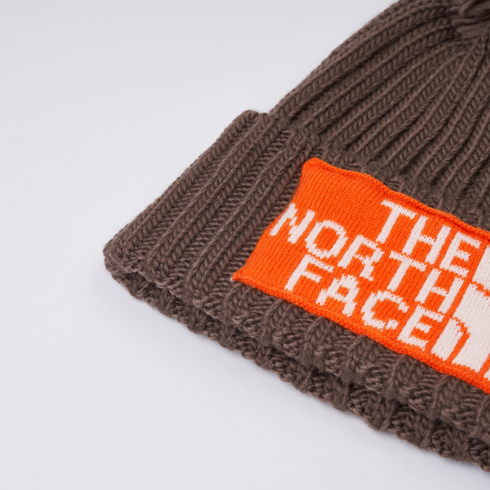 The North Face北面男女款棕色品牌LOGO毛帽｜7WJO88O