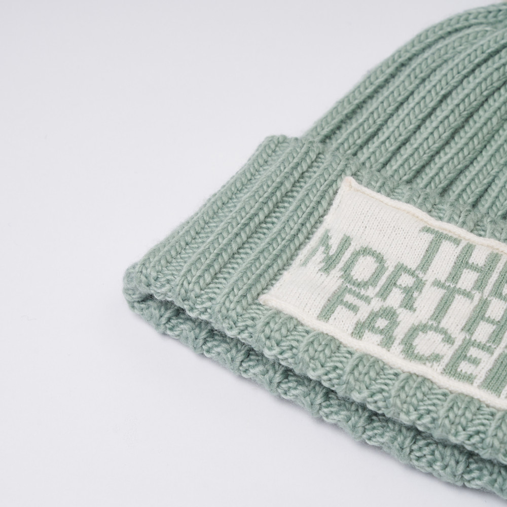 The North Face北面男女款綠色品牌LOGO毛帽｜7WJODI4