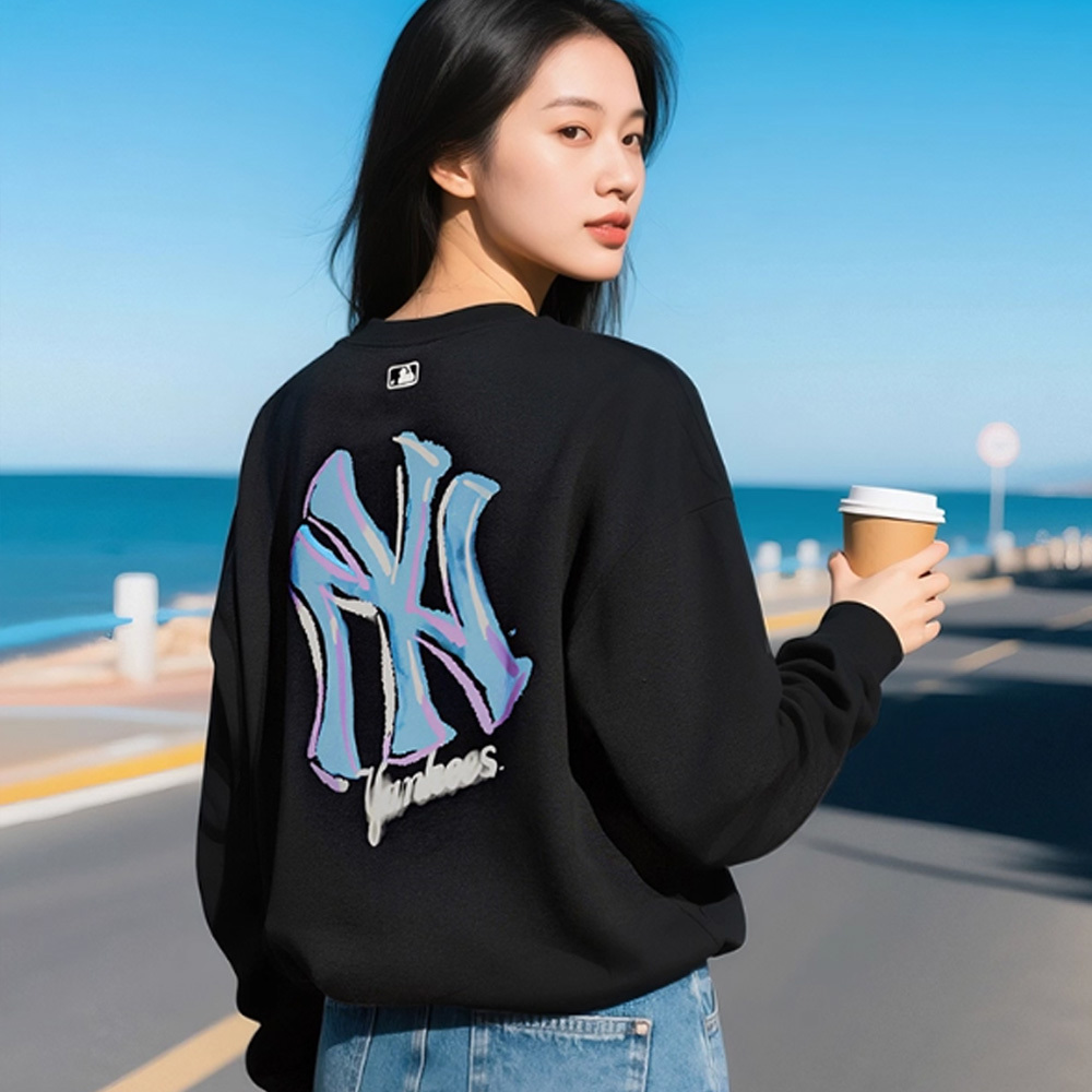 MLB 背後大Logo長袖大學T 紐約洋基隊 (3AMTB3254-50BKS)