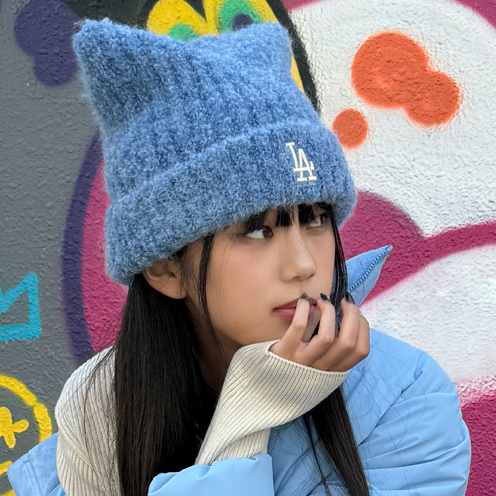 MLB 貓耳針織毛帽 洛杉磯道奇隊 (3ABNB1156-07SBD)