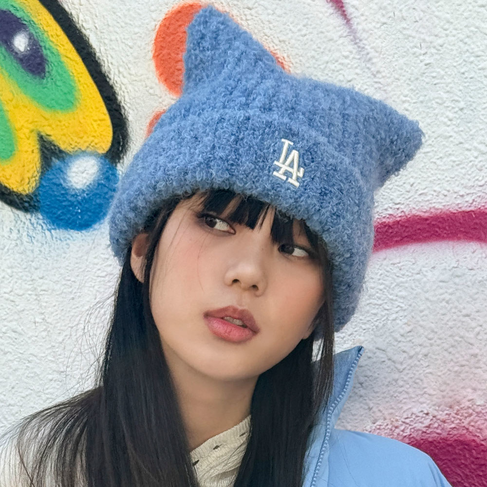 MLB 貓耳針織毛帽 洛杉磯道奇隊 (3ABNB1156-07SBD)