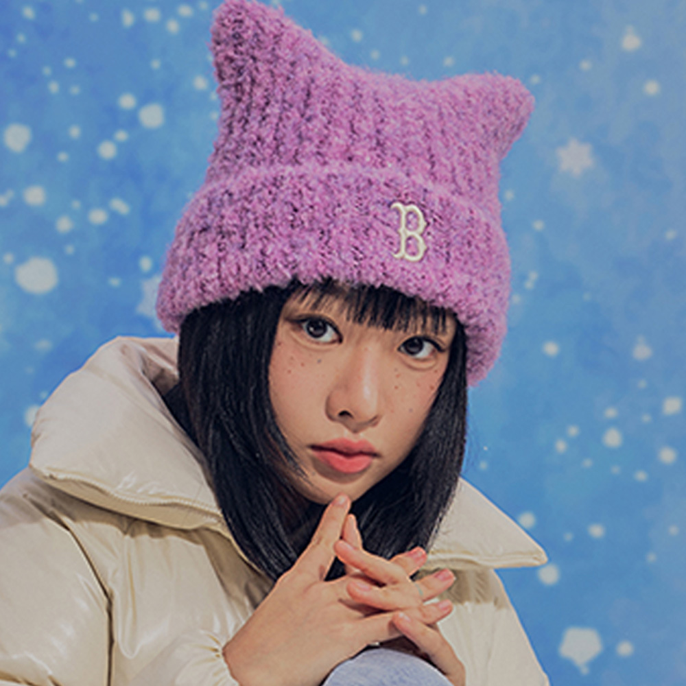 MLB 貓耳針織毛帽 波士頓紅襪隊 (3ABNB1156-43LDL)