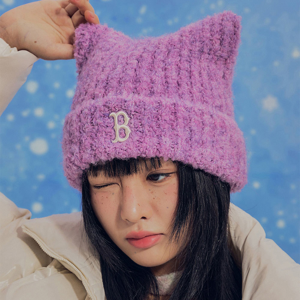 MLB  貓耳針織毛帽 波士頓紅襪隊 (3ABNB1156-43LDL)