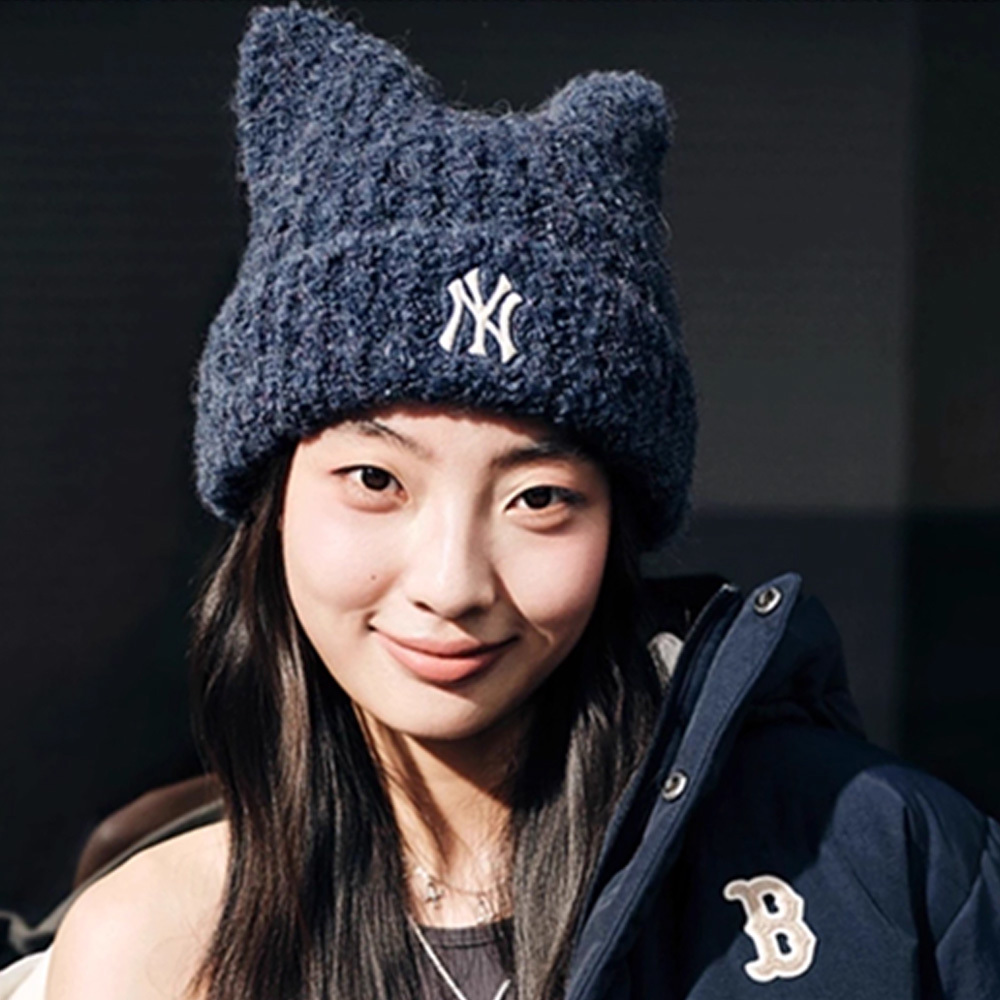 MLB 貓耳針織毛帽 紐約洋基隊 (3ABNB1156-50NYS)