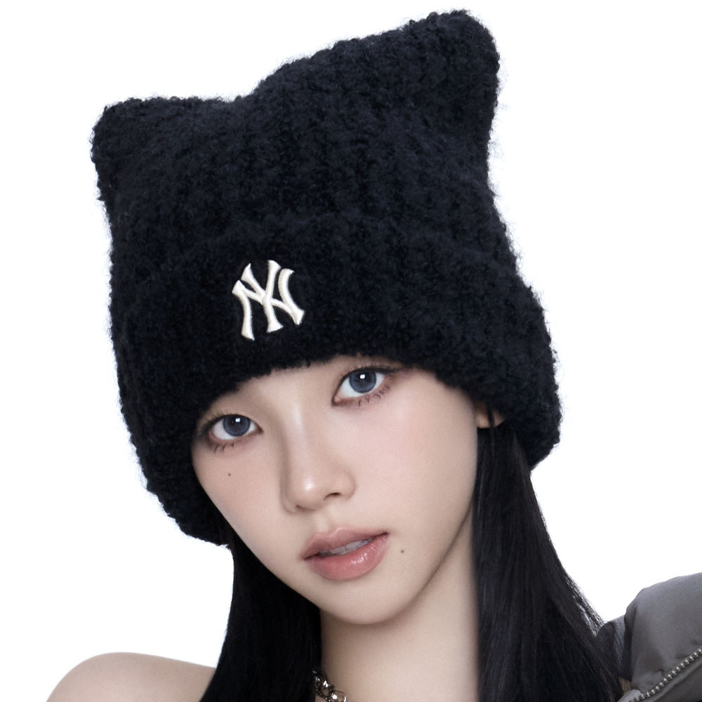 MLB 貓耳針織毛帽 紐約洋基隊 (3ABNB1156-50BKS)