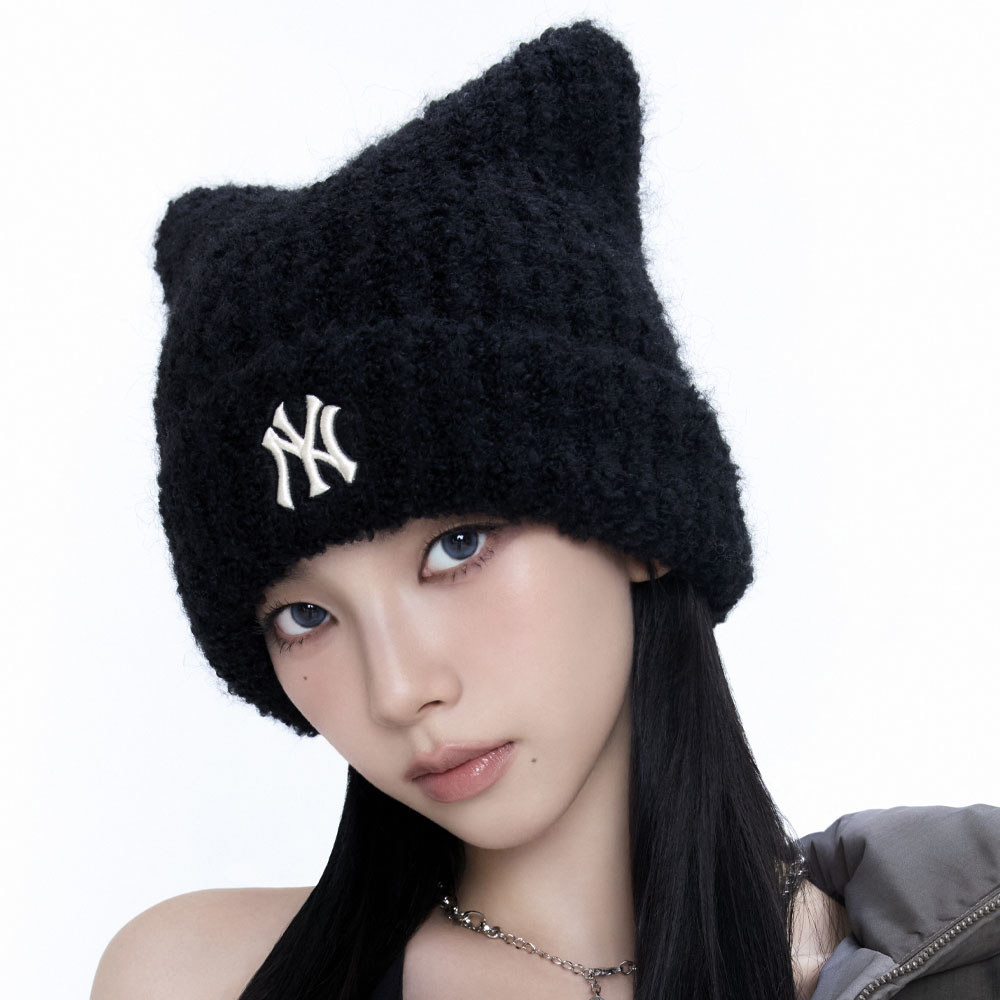 MLB 貓耳針織毛帽 紐約洋基隊 (3ABNB1156-50BKS)