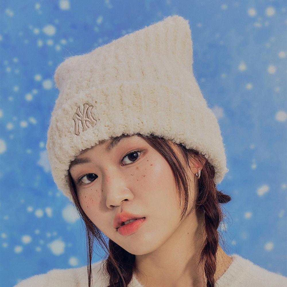 MLB 貓耳針織毛帽 紐約洋基隊 (3ABNB1156-50CRS)