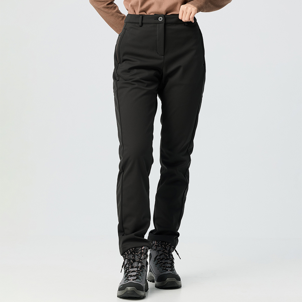 女款SOFTSHELL防風保暖長褲(A1PA2504W星夜黑/刷毛/防風保暖/台灣製造)